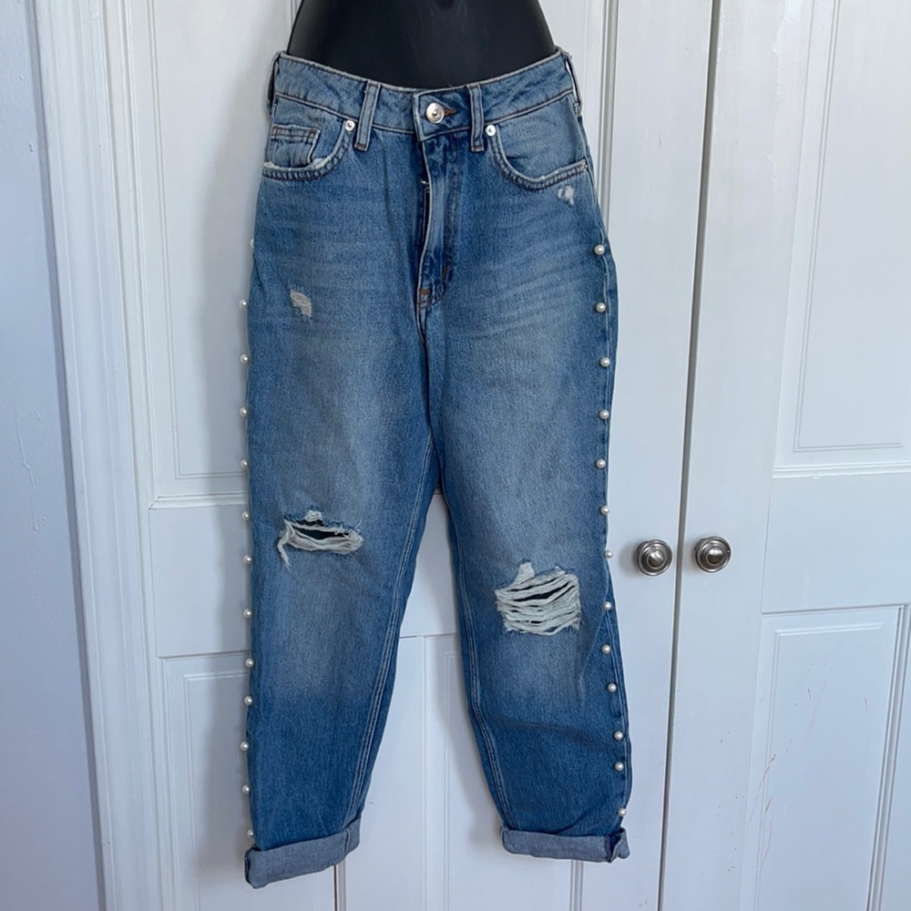 H&M pearl jeans